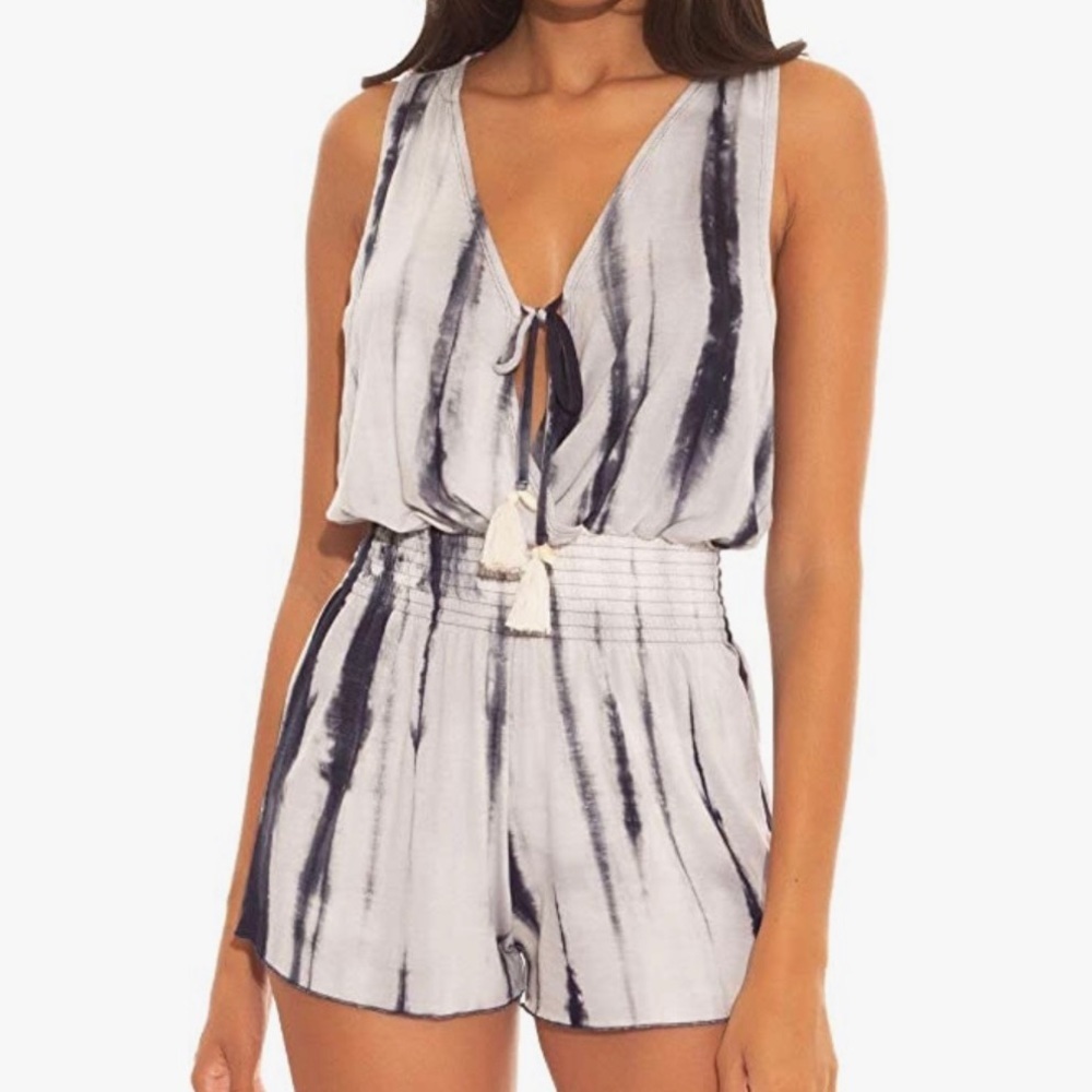 NWT Becca smocked tie dye romper size Large